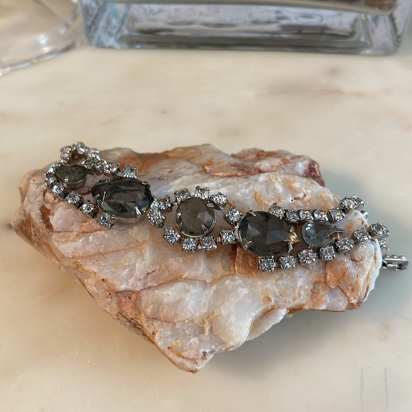 Vintage “Black Diamond” Rhinestone Bracelet - Picture 2 of 5